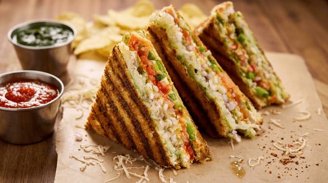 Veg Cheese Grilled Sandwich.